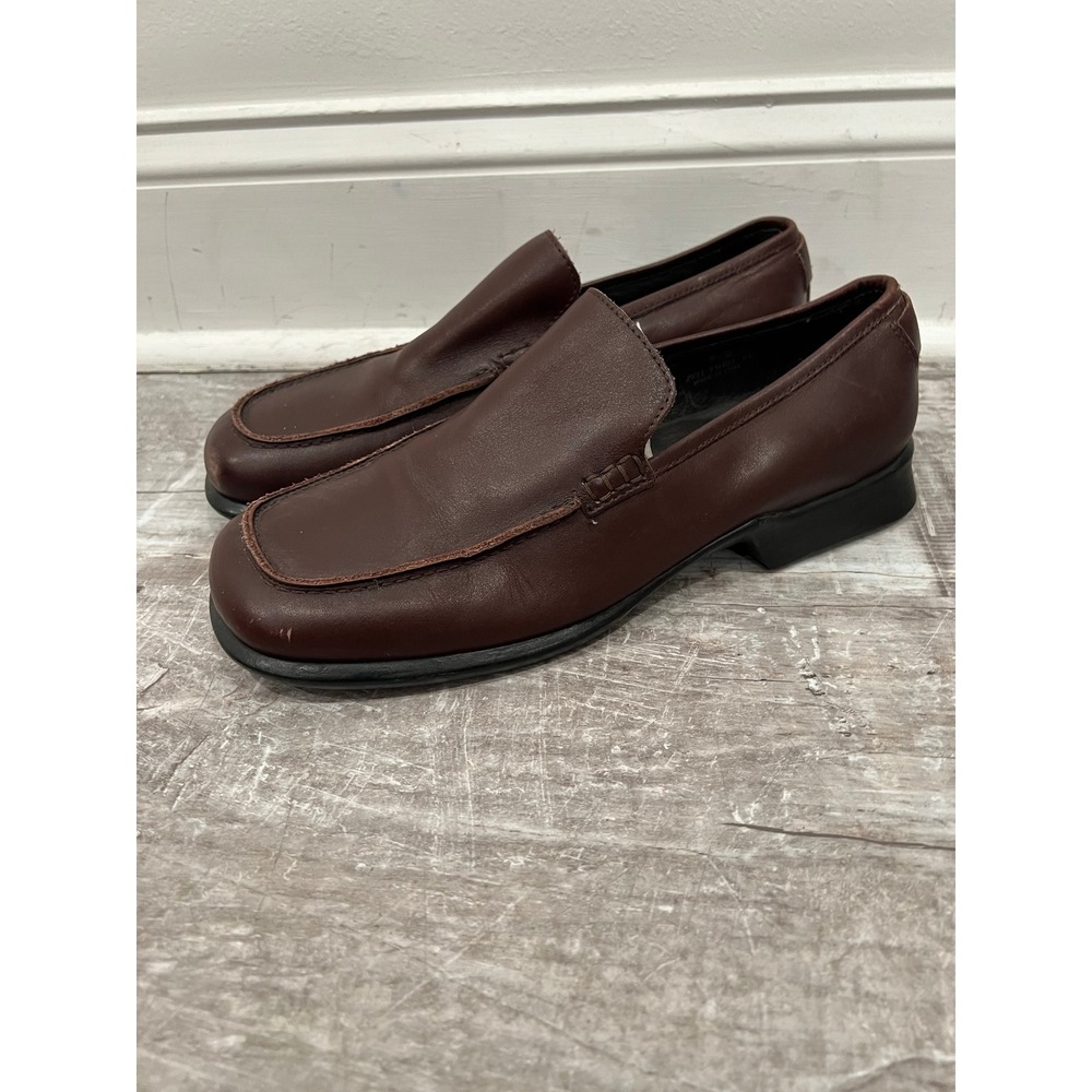 Coach Mens Theo J971 Brown Leather Loafers Made in Italy Vibram Sole Size 9.5 D